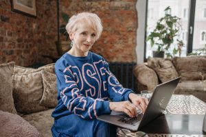 An older person looking confident and determined