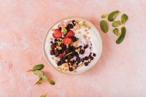 a bow of yogurt