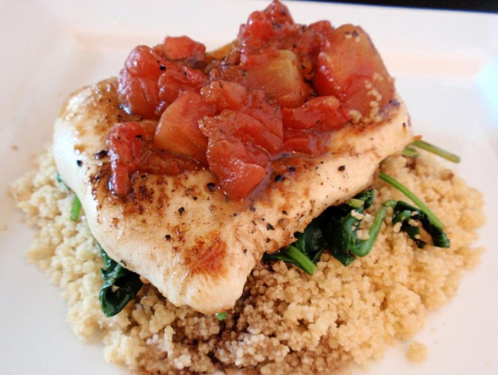Balsamic-Chicken-with-Barley-Spinach
