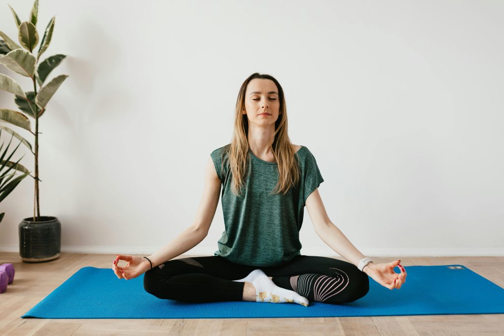 an individual practicing meditation