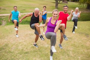 Happy-athletic-group-training