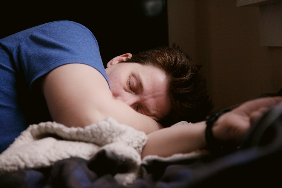 Shane in bed before leaving for work Monday morning